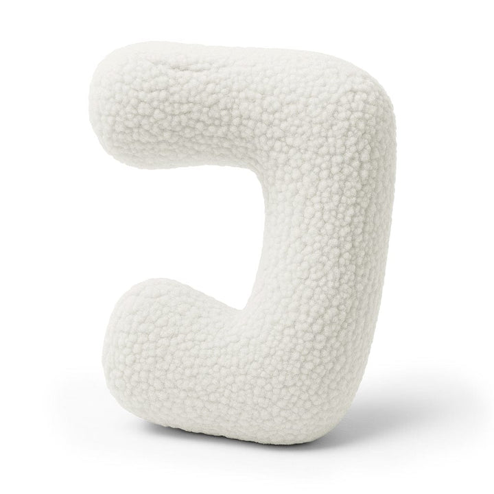 MeowBaby White Teddy Letter Cushion - Letter J
