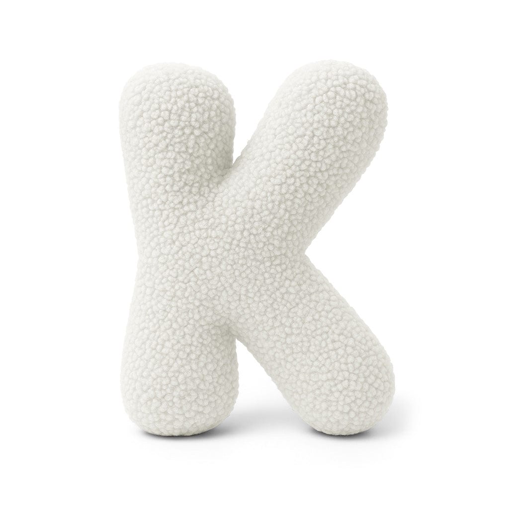 MeowBaby White Teddy Letter Cushion - Letter K