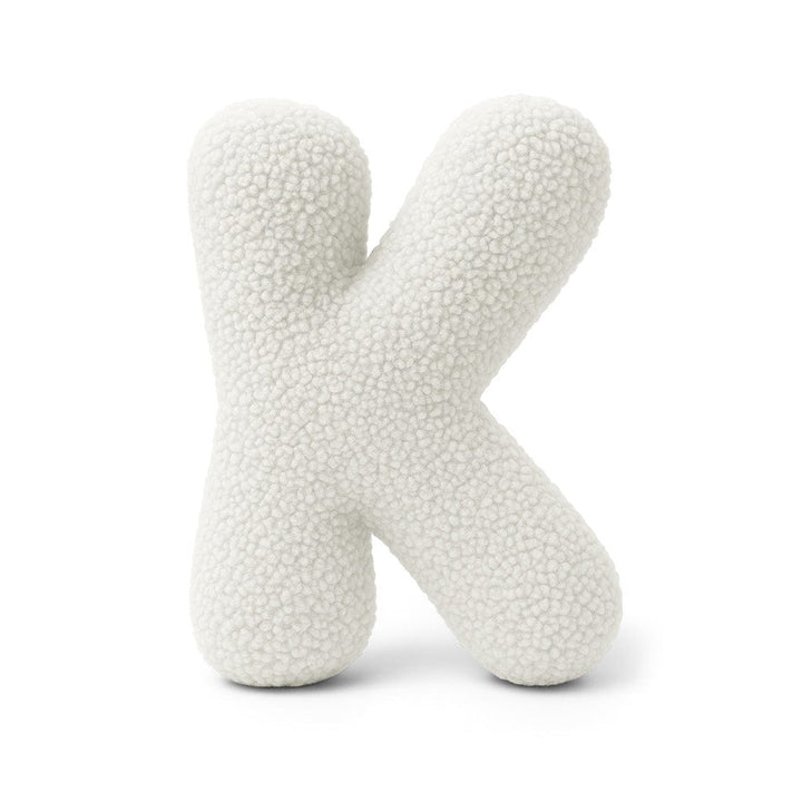 MeowBaby White Teddy Letter Cushion - Letter K