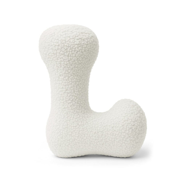 MeowBaby White Teddy Letter Cushion - Letter L