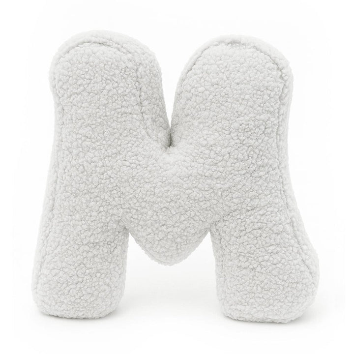 MeowBaby White Teddy Letter Cushion - Letter M