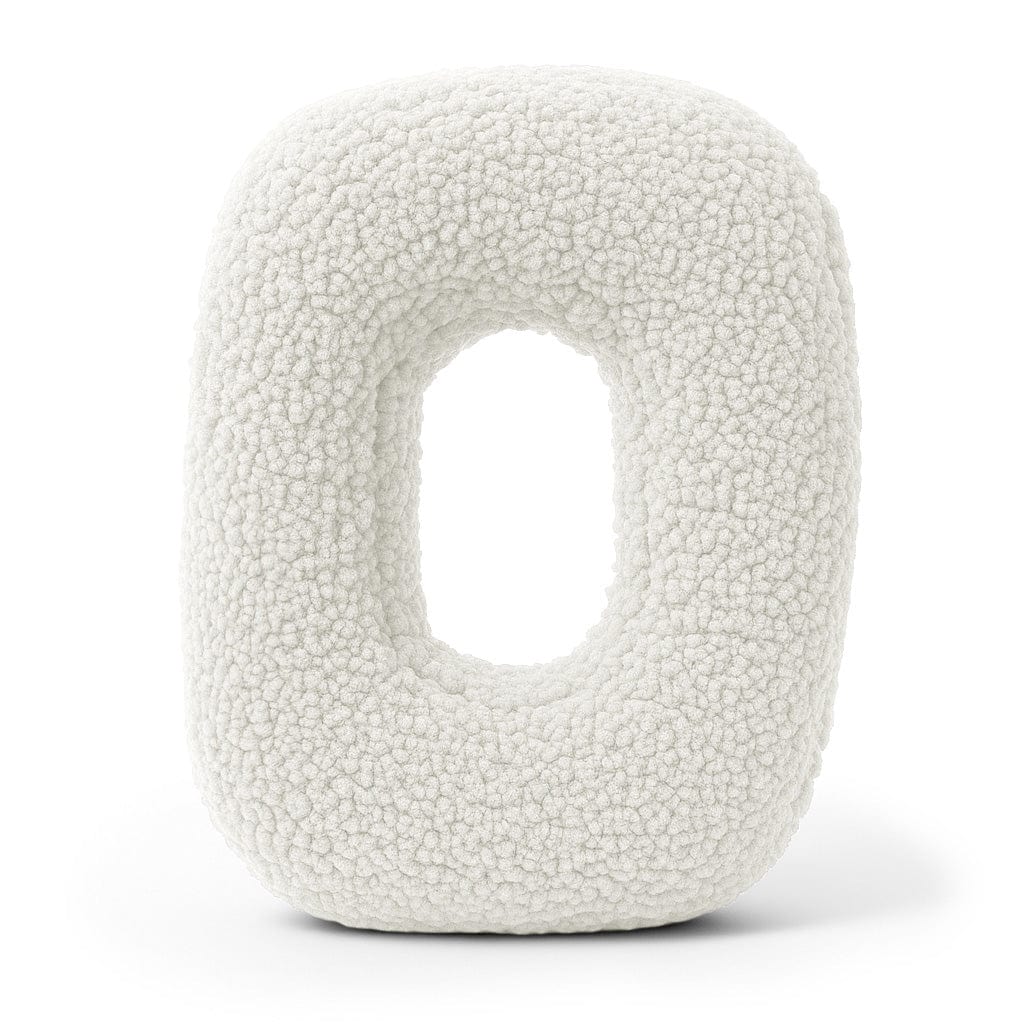 MeowBaby White Teddy Letter Cushion - Letter O