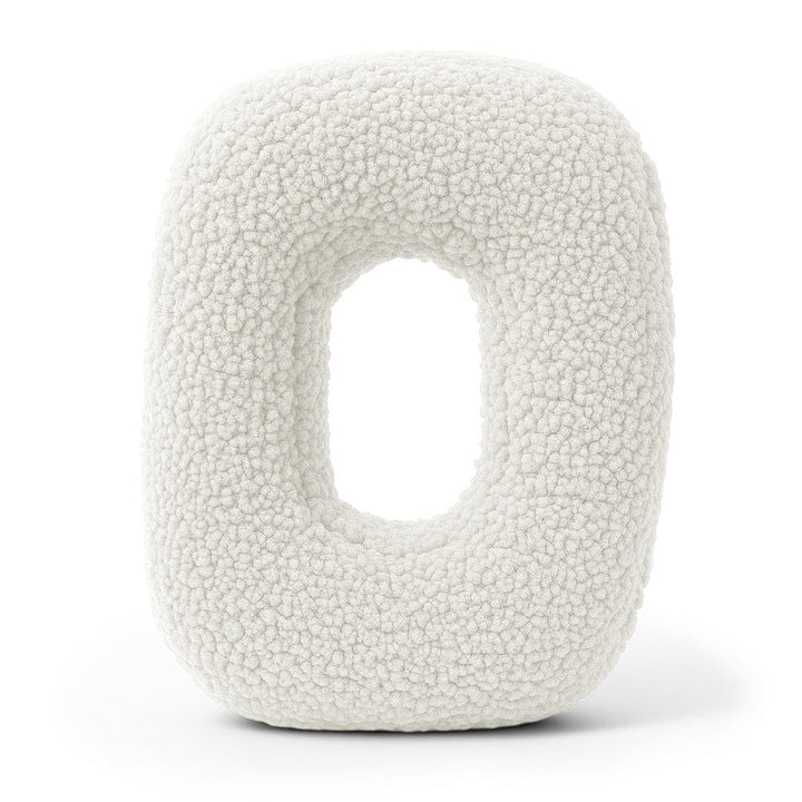MeowBaby White Teddy Letter Cushion - Letter O