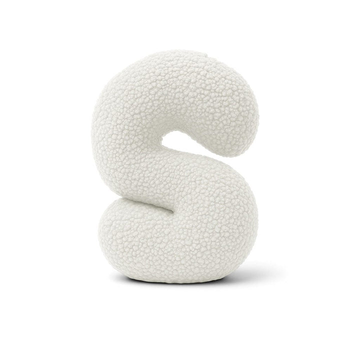 MeowBaby White Teddy Letter Cushion - Letter S