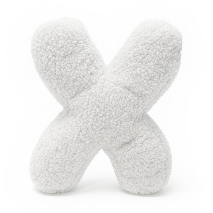 MeowBaby White Teddy Letter Cushion - Letter X