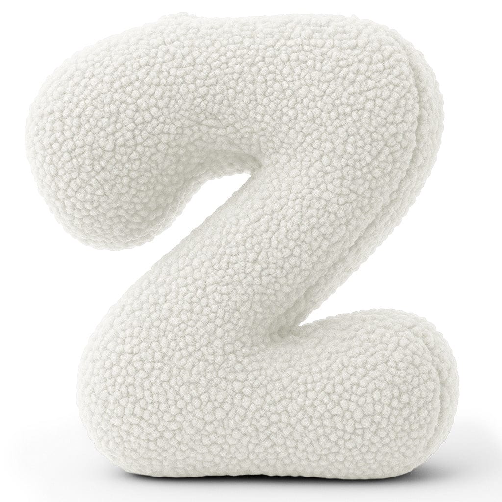 MeowBaby White Teddy Letter Cushion - Letter Z