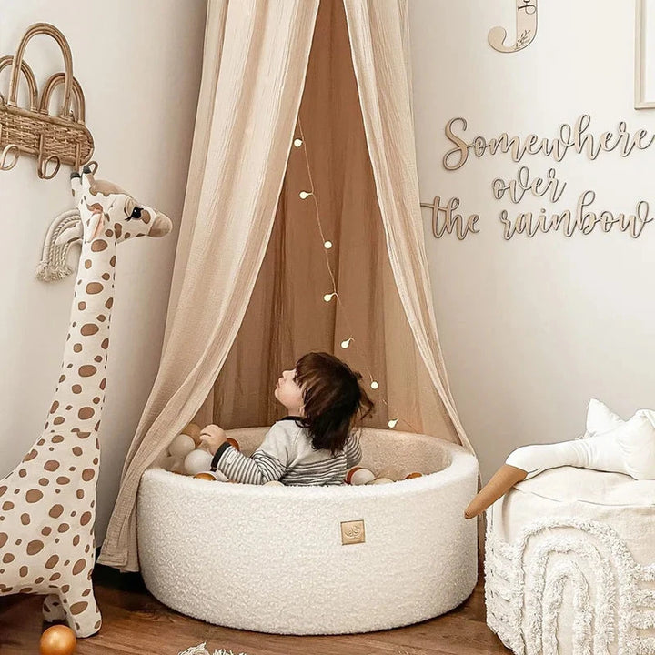 MeowBaby® Boucle White Round Ball Pit Ball Pits MeowBaby 