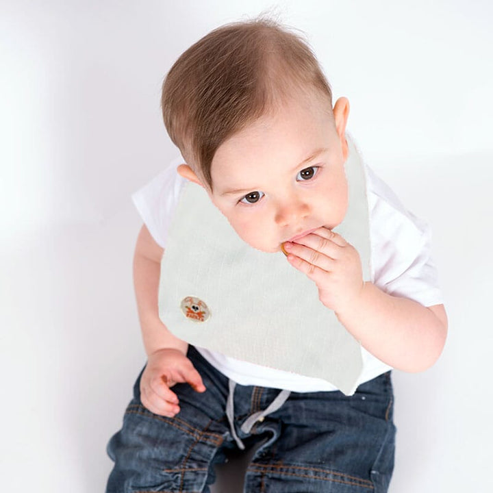 Papate White Organic Cotton Lop Bib Bibs Papate 