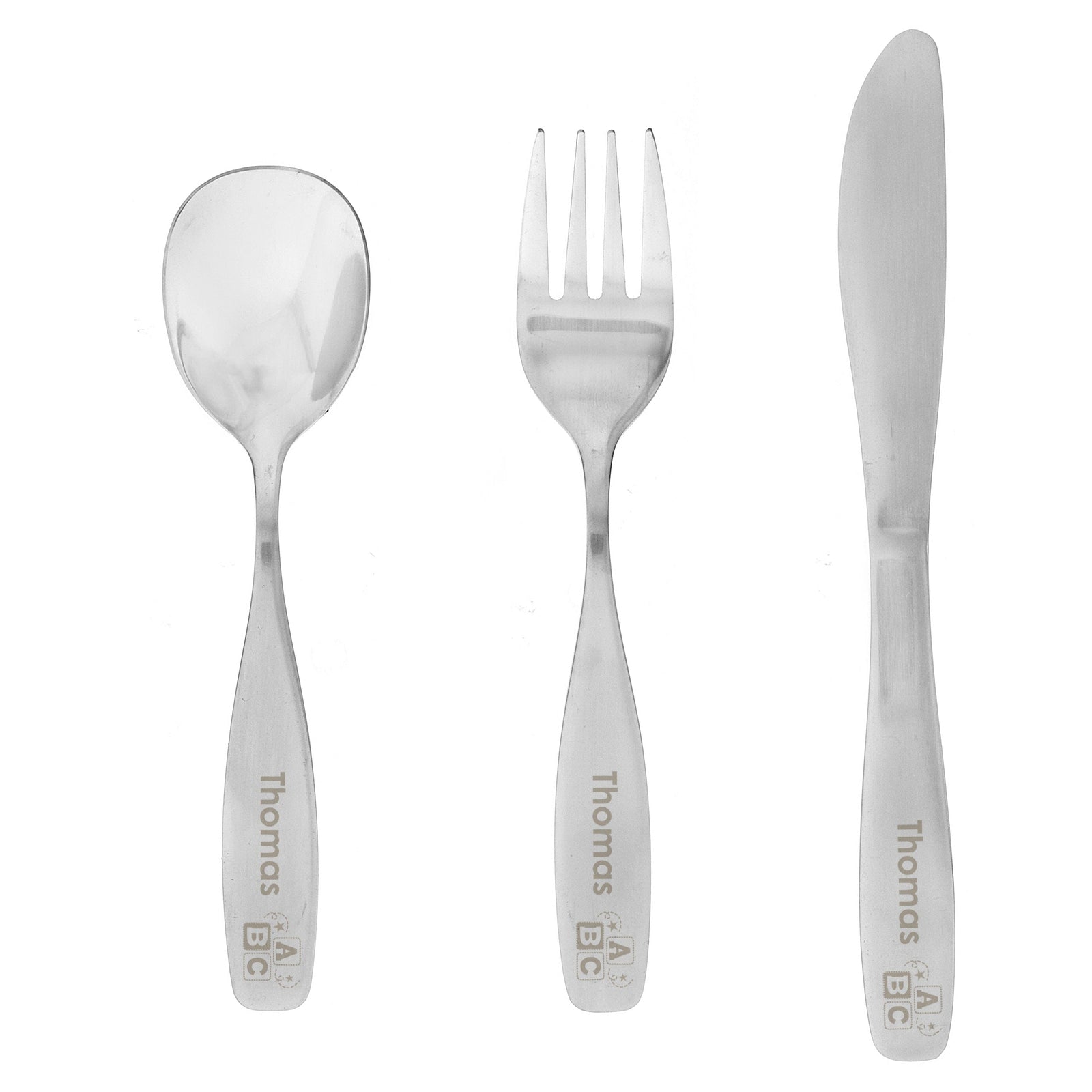 Personalised 3 Piece ABC Cutlery Set Flatware Sets Mini Bee 