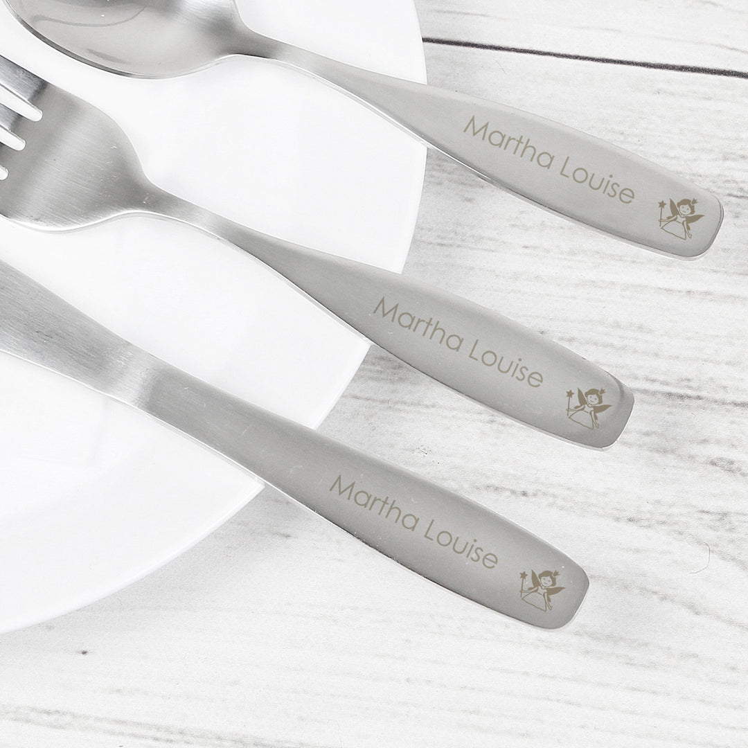 Personalised 3 Piece Fairy Cutlery Set Flatware Sets Mini Bee 