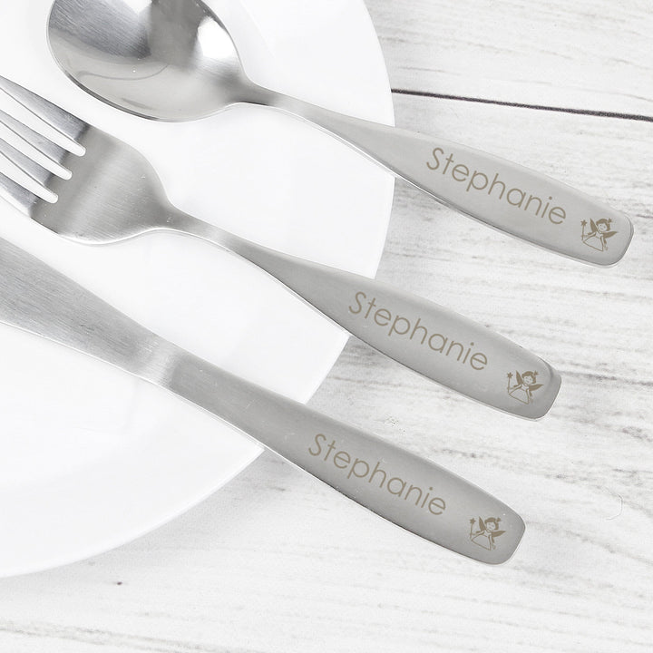 Personalised 3 Piece Fairy Cutlery Set Flatware Sets Mini Bee 