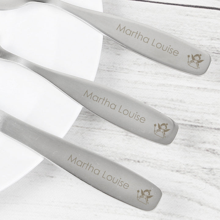 Personalised 3 Piece Fairy Cutlery Set Flatware Sets Mini Bee 