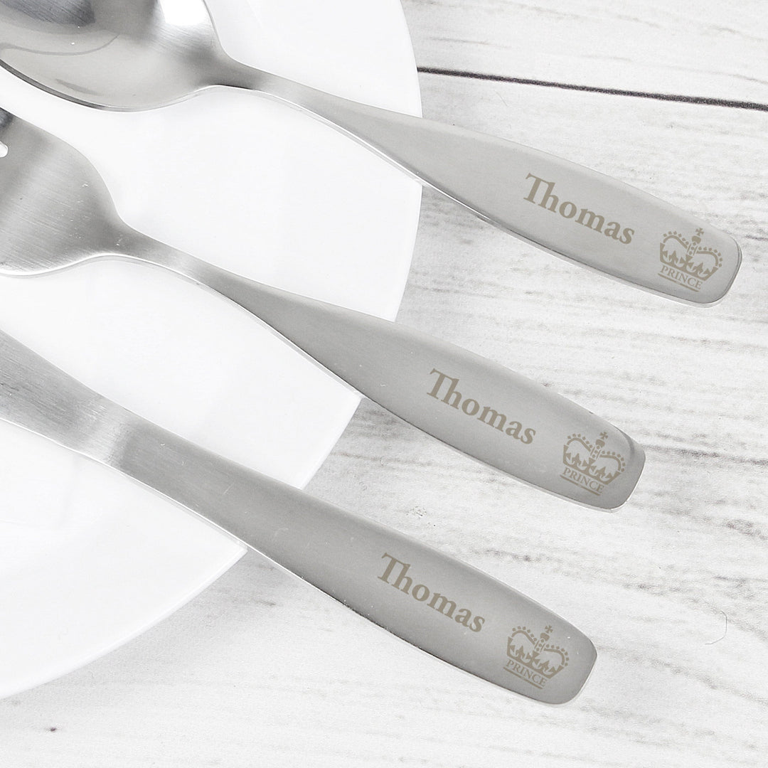 Personalised 3 Piece Prince Cutlery Set Flatware Sets Mini Bee 