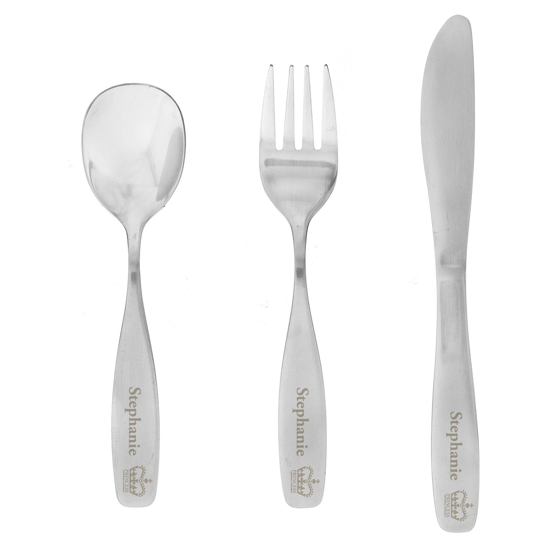 Personalised 3 Piece Princess Cutlery Set Flatware Sets Mini Bee 