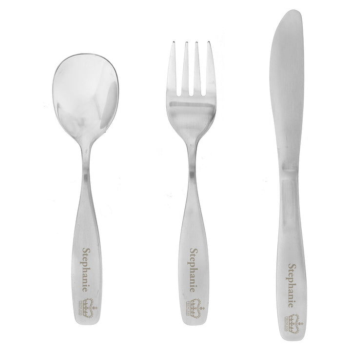 Personalised 3 Piece Princess Cutlery Set Flatware Sets Mini Bee 