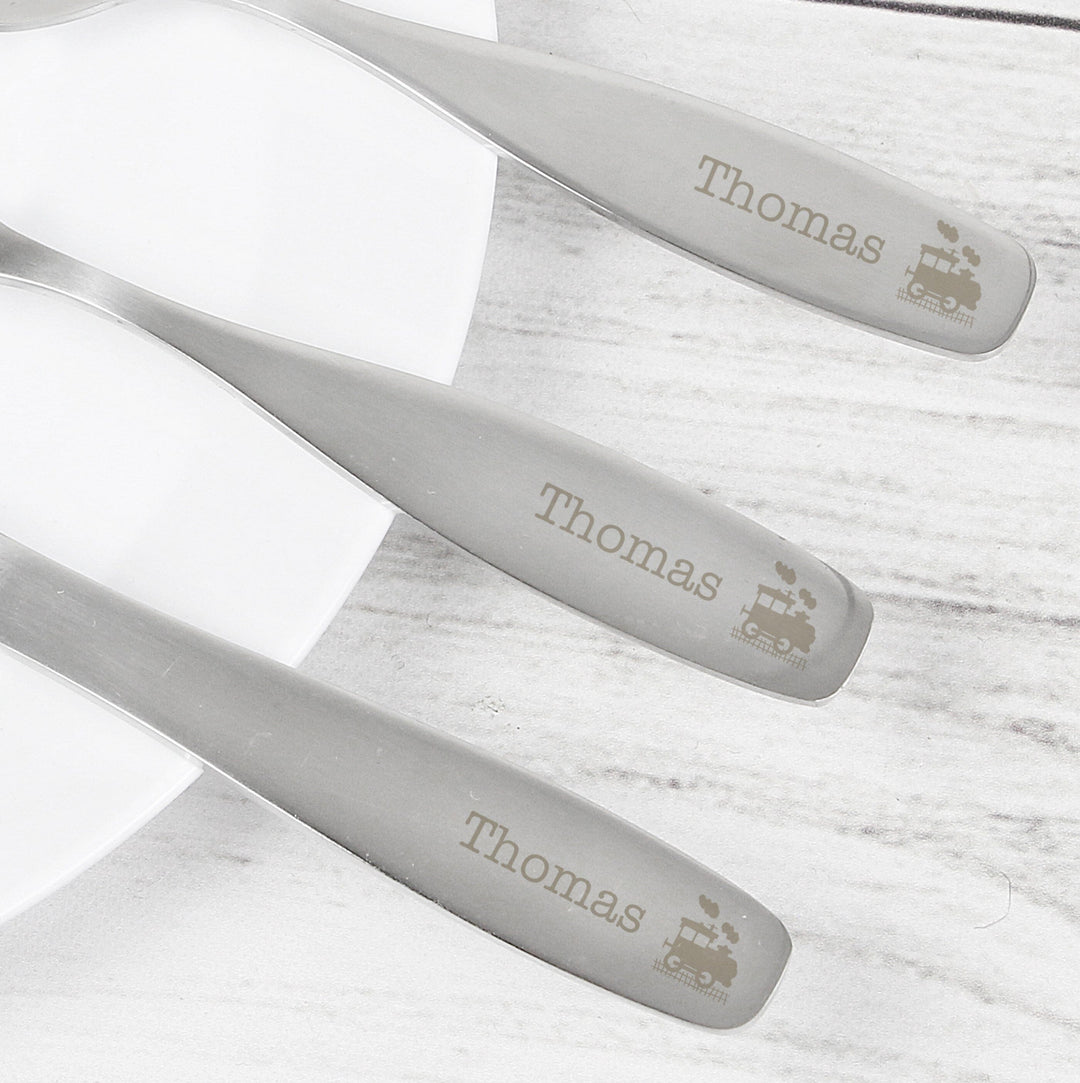 Personalised 3 Piece Train Cutlery Set Flatware Sets Mini Bee 