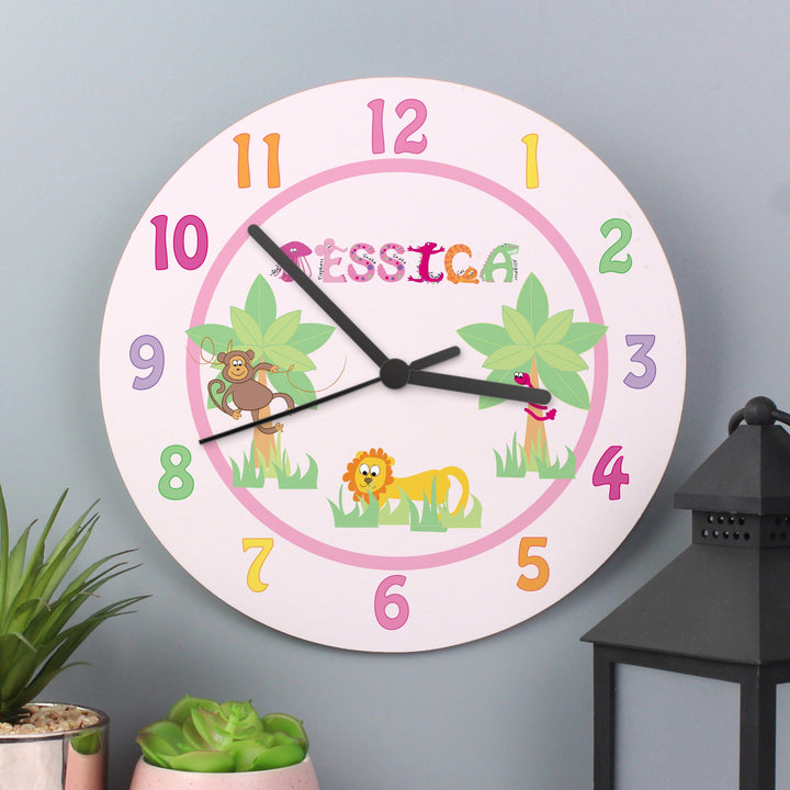 Personalised Animal Alphabet Clock Wall Clocks Mini Bee 