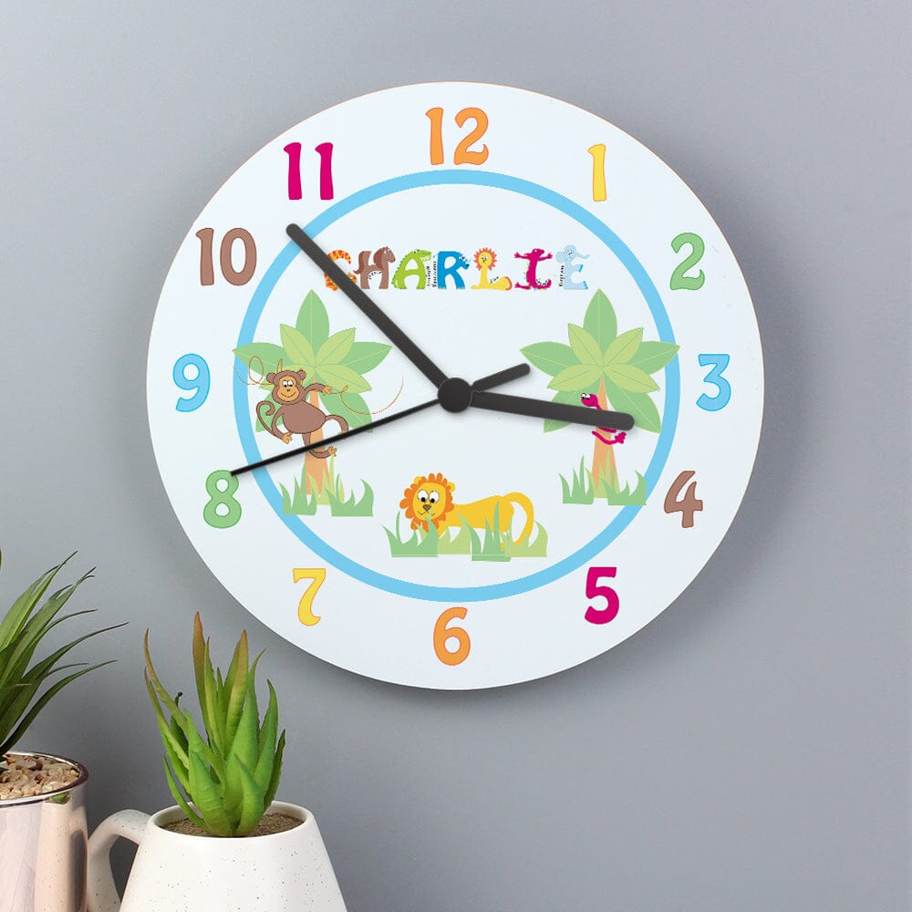 Personalised Animal Alphabet Clock Wall Clocks Mini Bee 