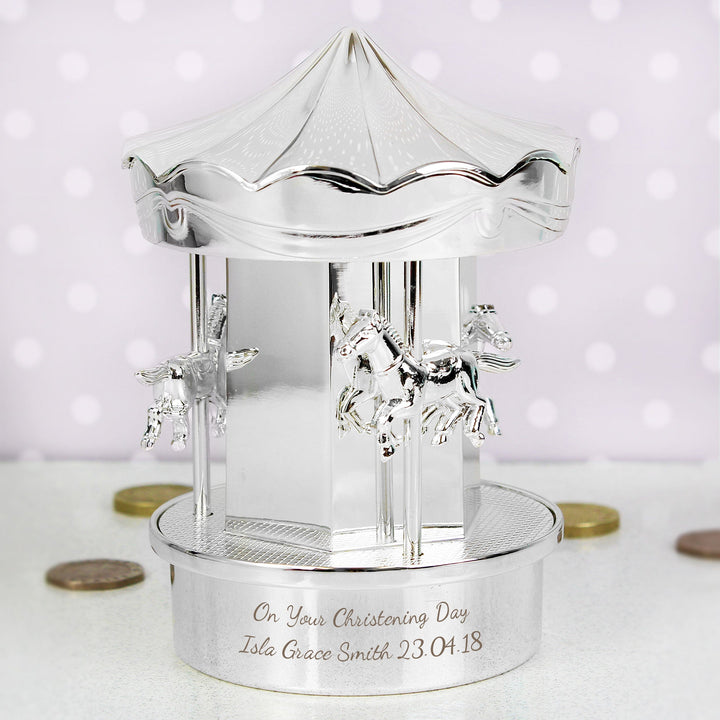 Personalised Carousel Money Box Piggy Banks & Money Jars Mini Bee 
