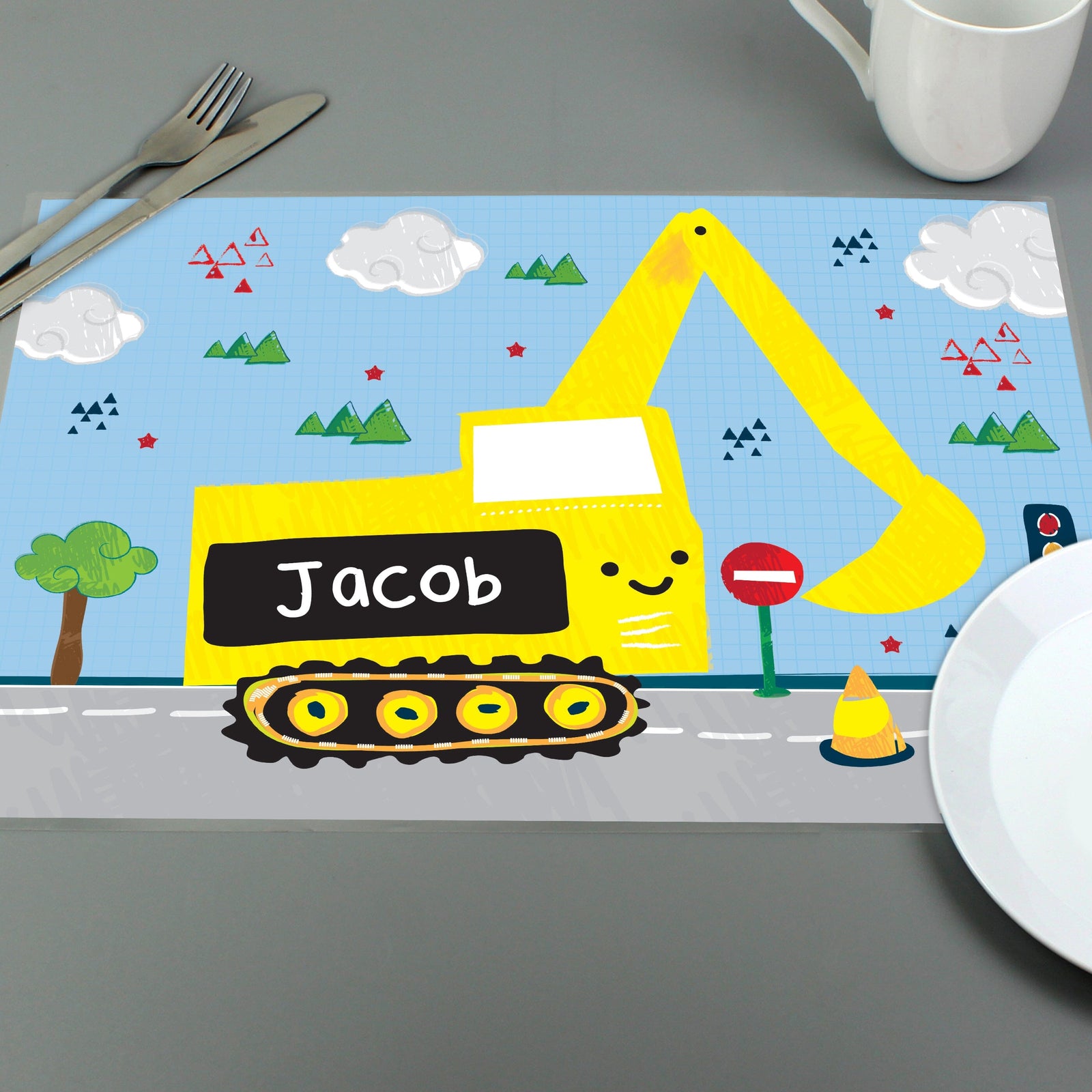 Personalised Digger Placemat Placemats Mini Bee 