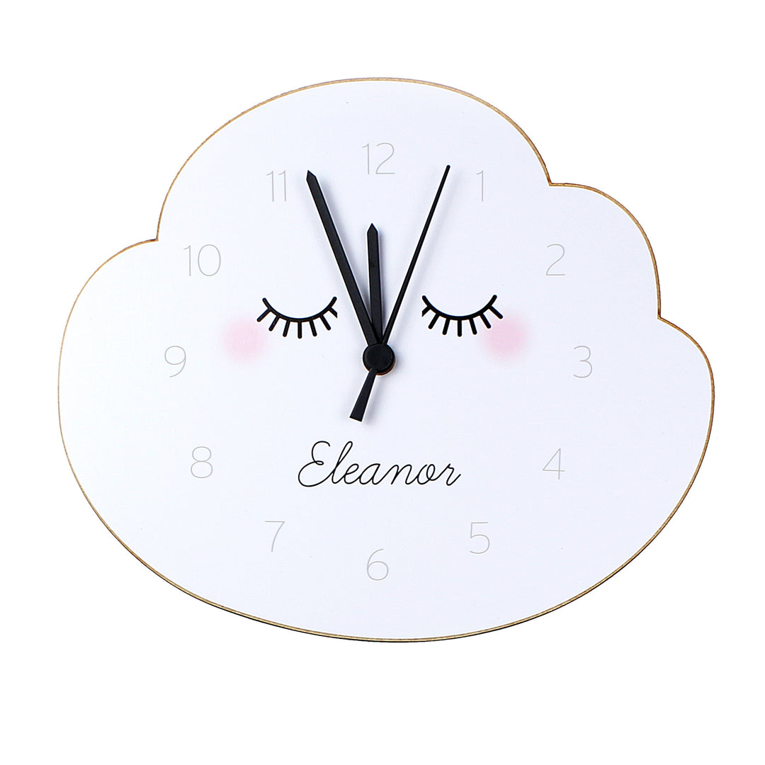 Personalised Eyelash Cloud Shape Wooden Clock Wall Clocks Mini Bee 