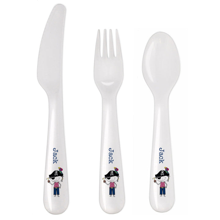 Personalised Pirate 3 Piece Plastic Cutlery Set Flatware Sets Mini Bee 