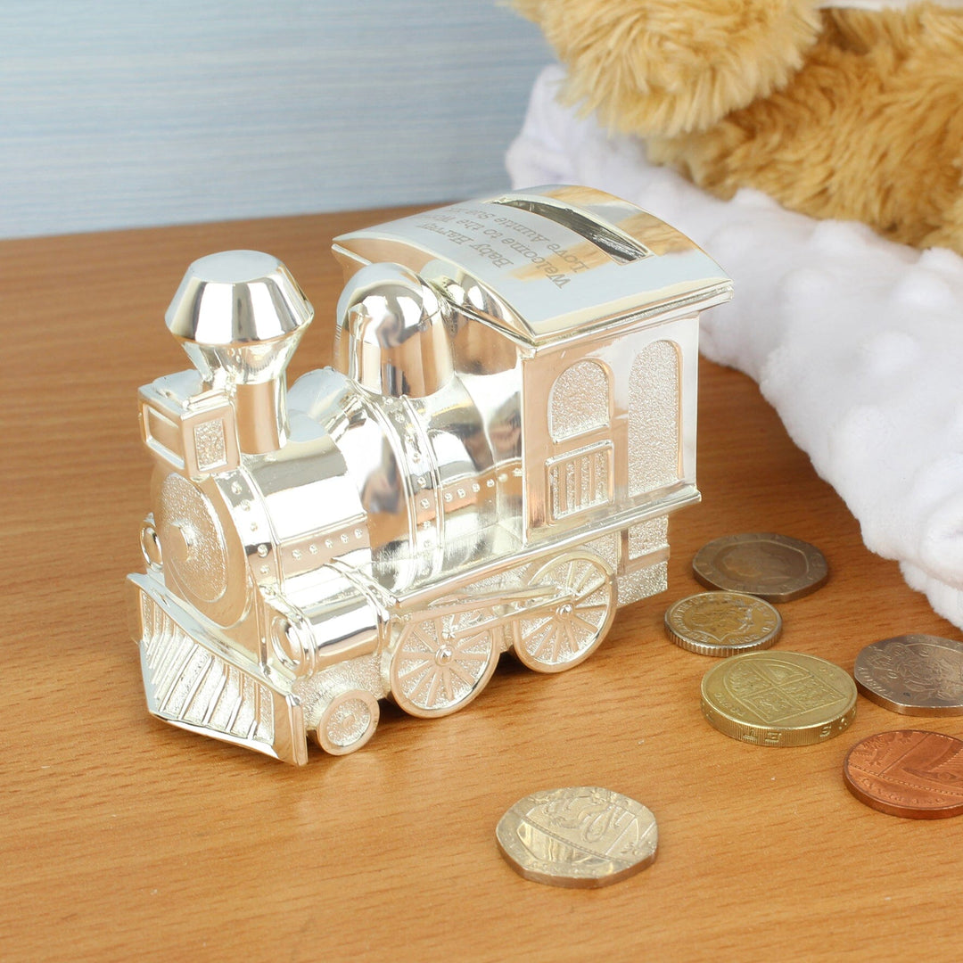 Personalised Train Money Box Piggy Banks & Money Jars Mini Bee 