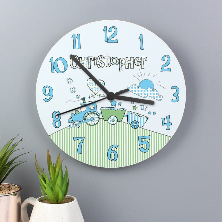 Personalised Whimsical Train Clock Wall Clocks Mini Bee 