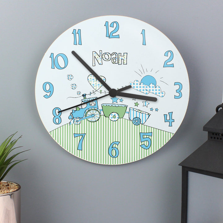 Personalised Whimsical Train Clock Wall Clocks Mini Bee 