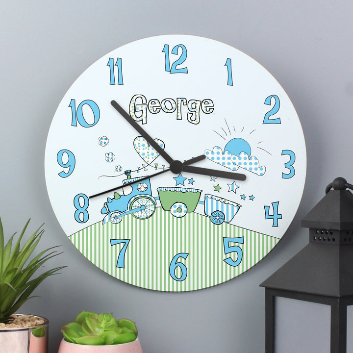 Personalised Whimsical Train Clock Wall Clocks Mini Bee 