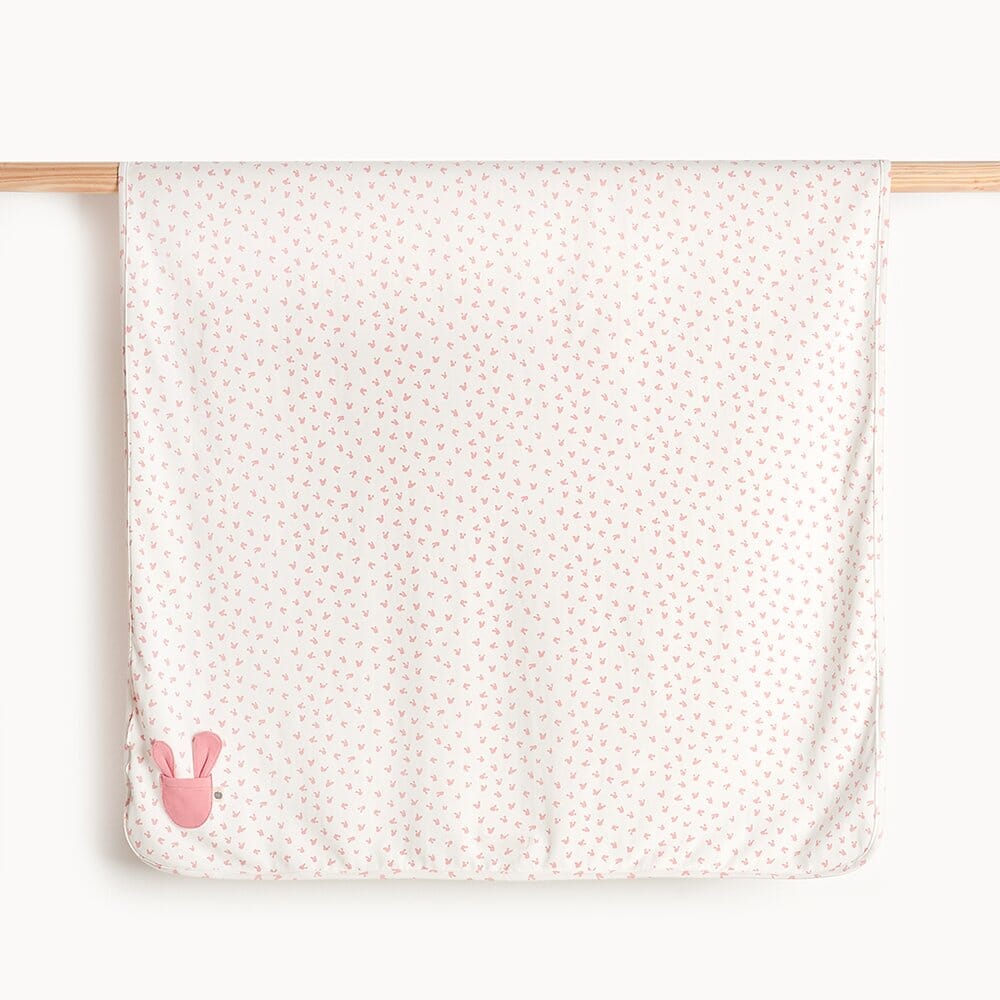 Pink Bunny Baby Shawl Swaddling Blankets The Bonnie Mob 