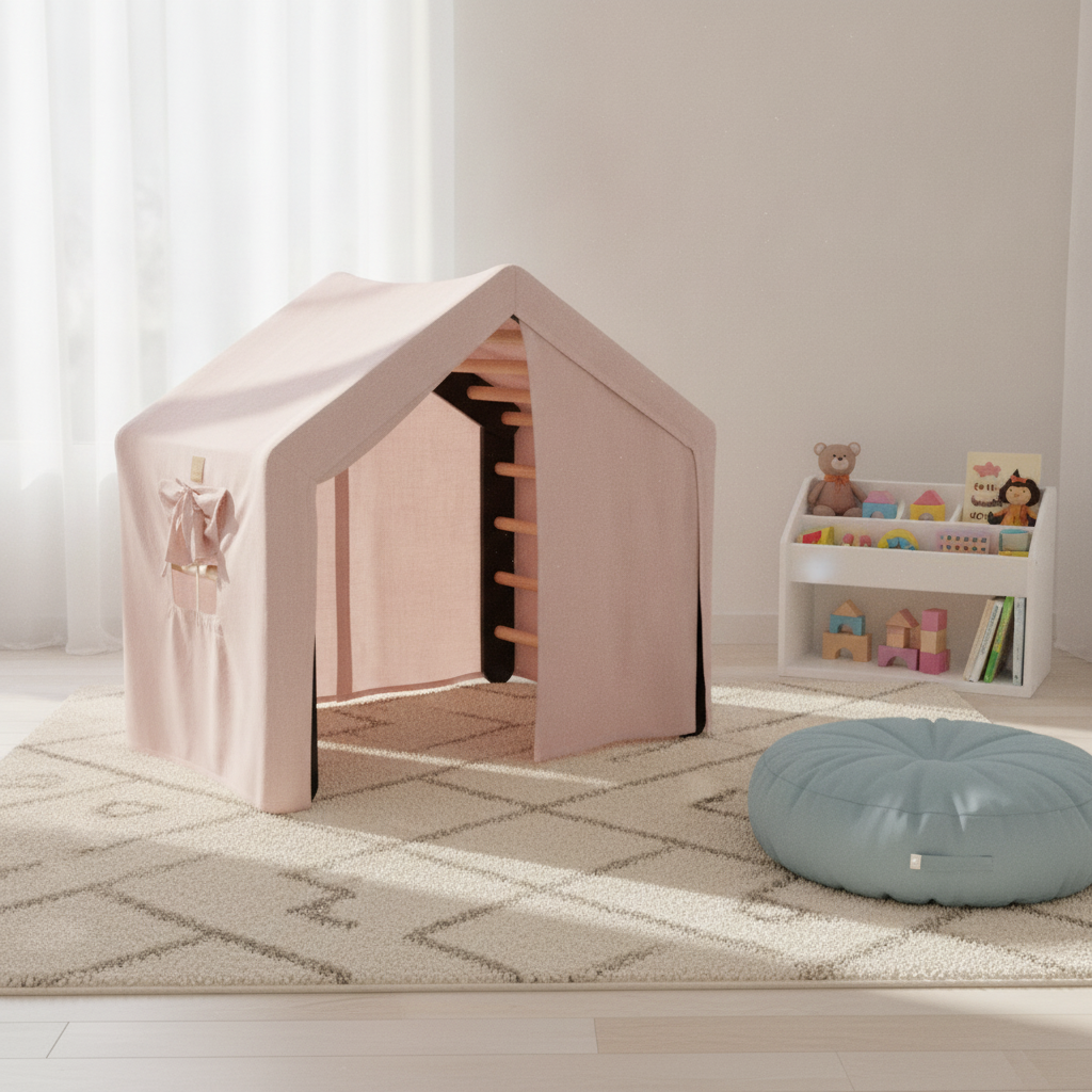 MeowBaby Large House and Ladder Climbing Set styled in a playroom