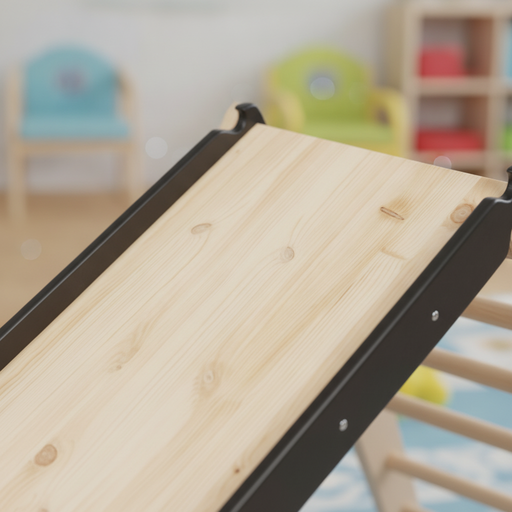 Close-up detail of the MeowBaby Slide and Climbing Wall Add-On surface