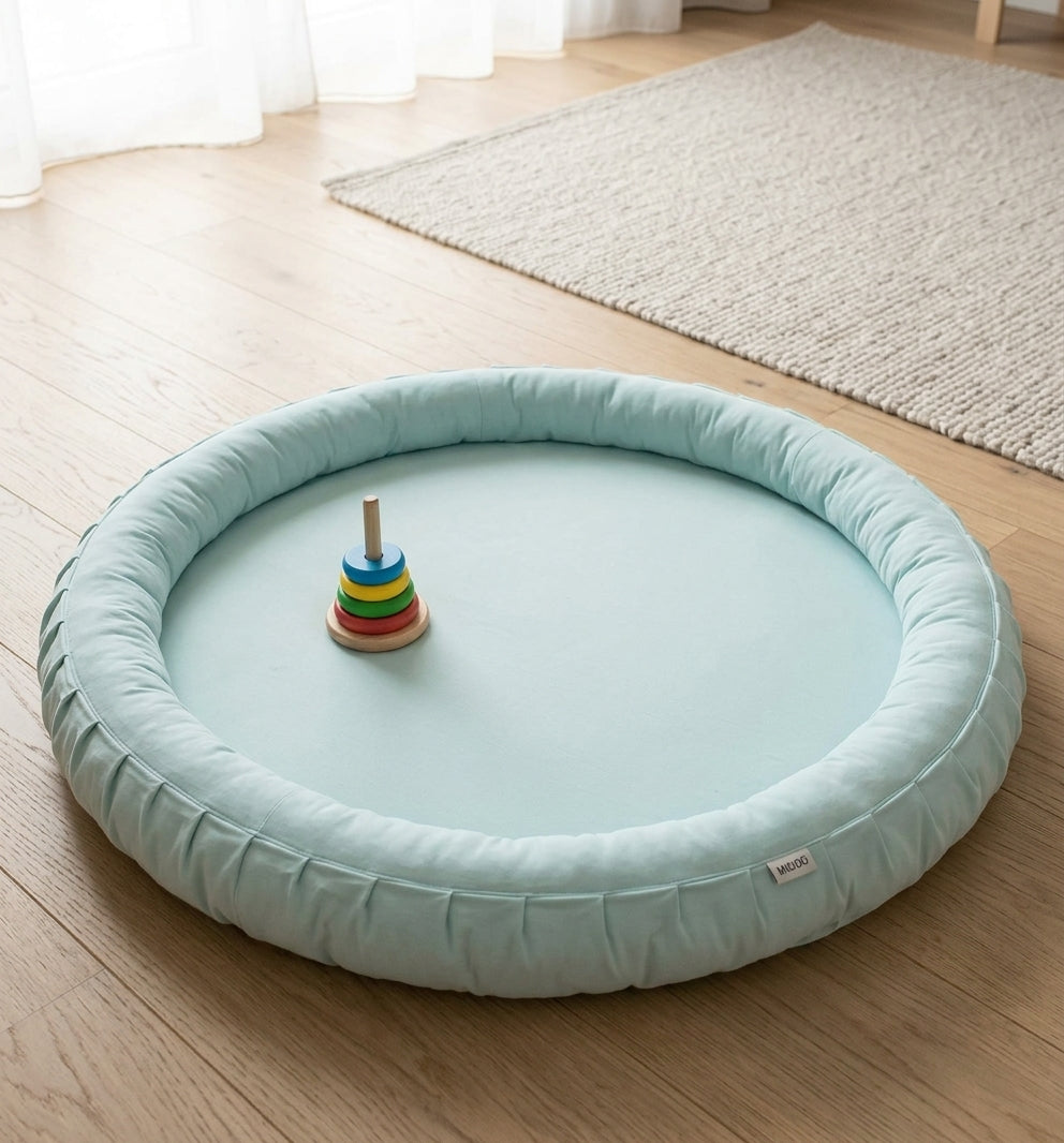 Monio for Kids Mint Cotton Padded Nest Playmat, lifestyle image