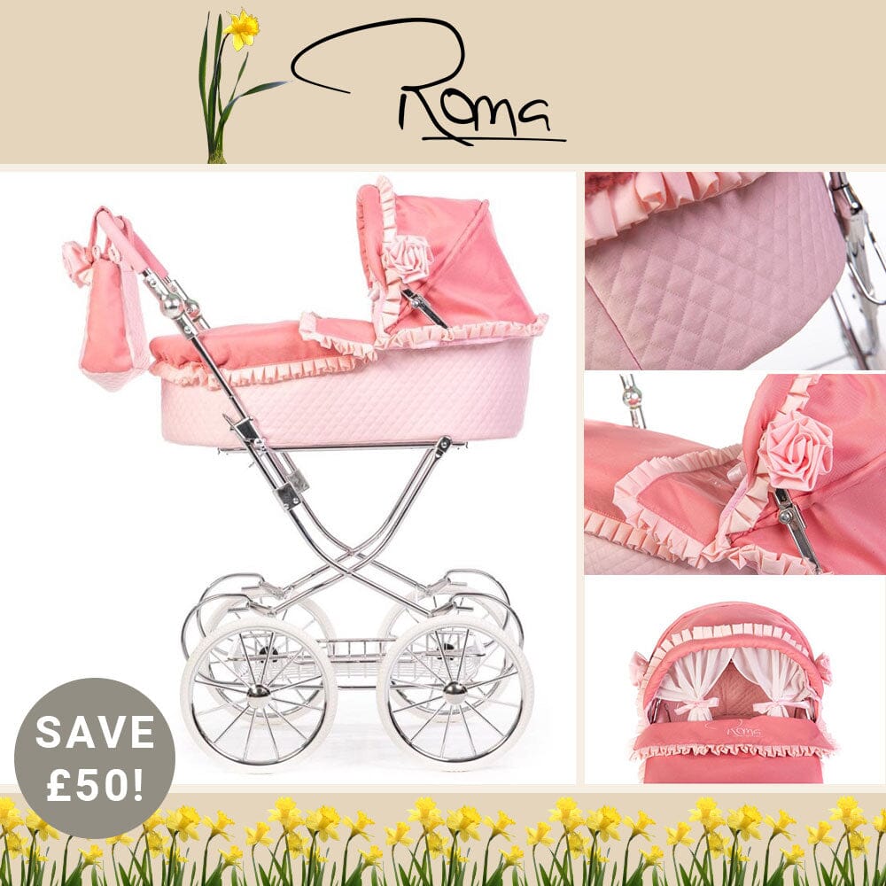 Roma Annie Classic Pink Dolls Pram Dolls Pram Roma 