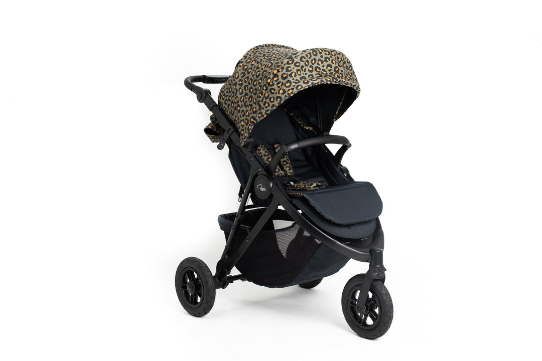 Roma Atlas 3 Wheel Pram - Khaki Leopard Baby Stollers Roma 