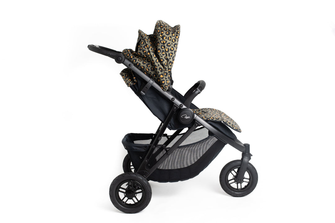 Roma Atlas 3 Wheel Pram - Khaki Leopard Baby Stollers Roma 