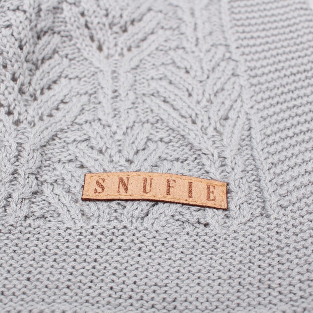 Snufie Blue Fan Knitted Baby Blanket Swaddling Blankets Snufie 