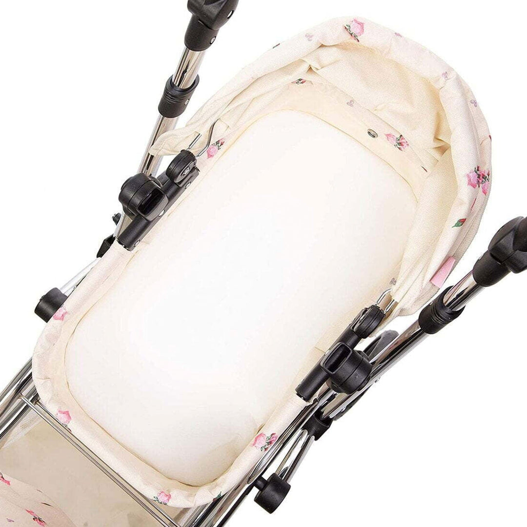 Roma carrycot mattress fitted inside a Stephanie dolls pram carrycot, 45cm x 24cm