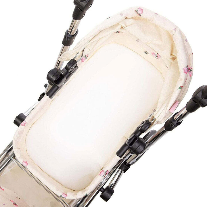 Roma carrycot mattress fitted inside a Stephanie dolls pram carrycot, 45cm x 24cm