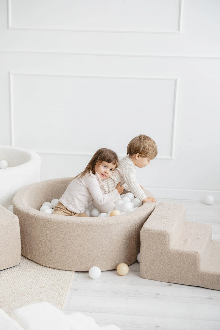 Monio for Kids Beige Boucle Round Ball Pit