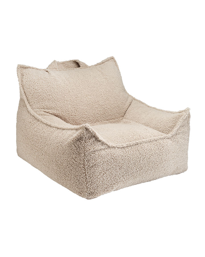 Biscuit Teddy Wigiwama Club Chair, front angled view on plain background