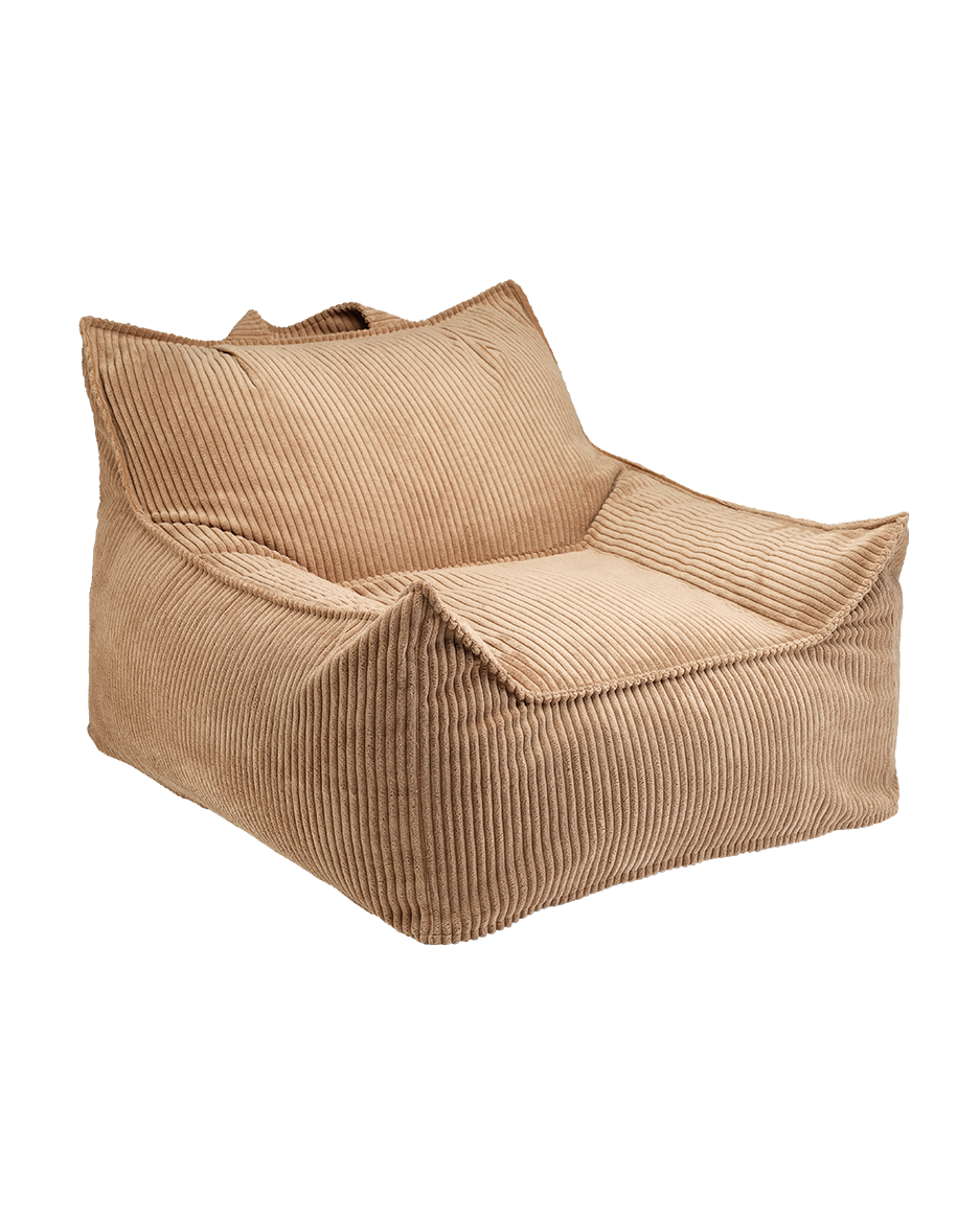 Toffee Corduroy Wigiwama Club Chair, front angled view on plain background