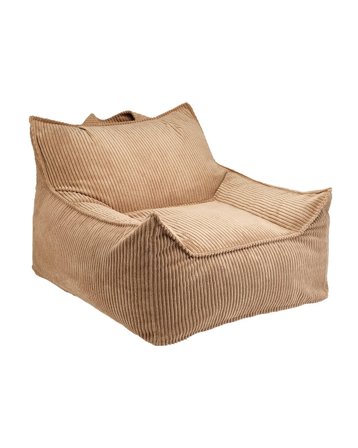 Toffee Corduroy Wigiwama Club Chair, front angled view on plain background