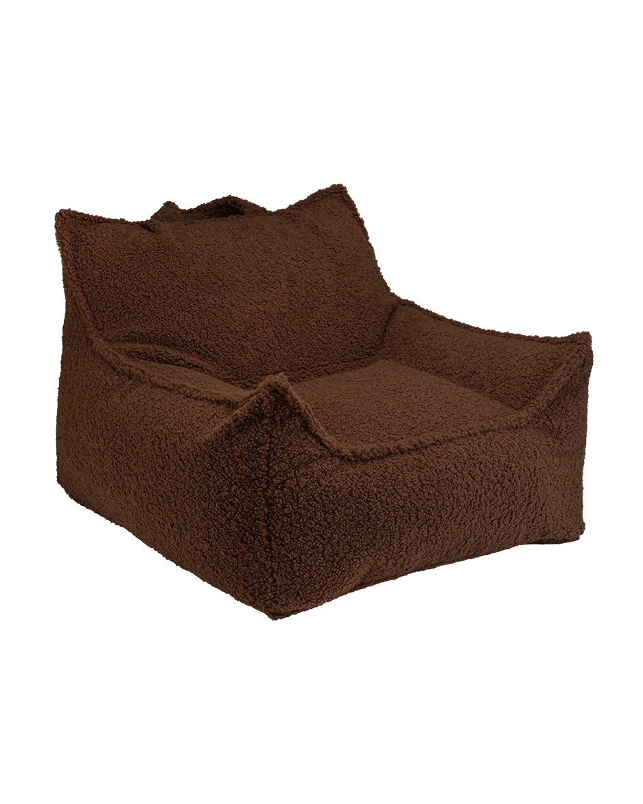 Warm Hazel Teddy Wigiwama Club Chair, front angled view on plain background