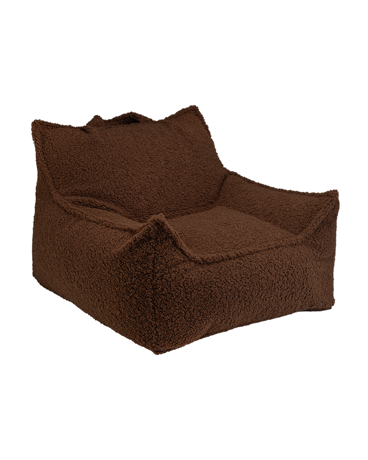 Warm Hazel Teddy Wigiwama Club Chair, front angled view on plain background